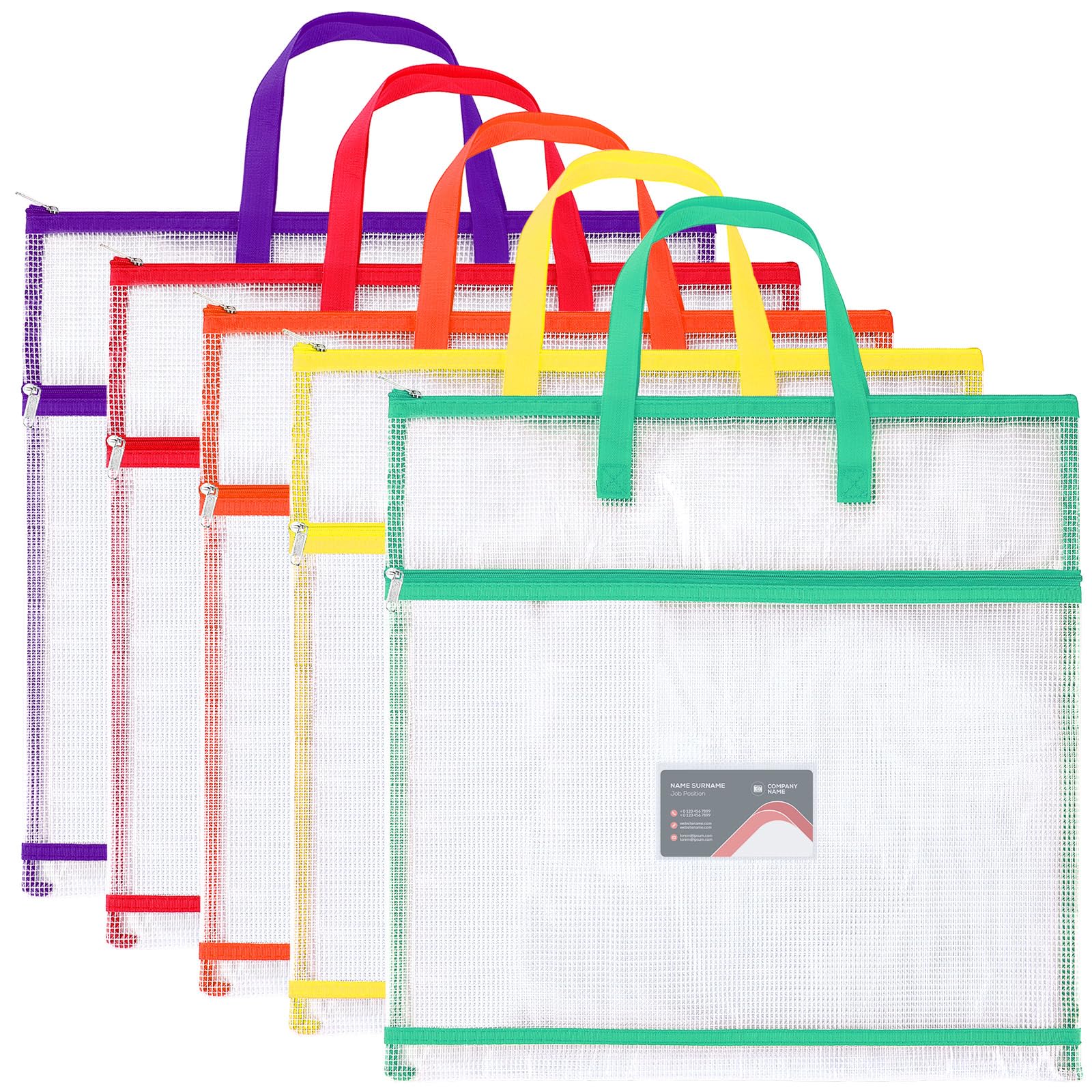 Clysee 5 Pcs Sew Project Bags 16 X 16 Inch Quilting Craft Organizer Storage Bags With Handle And Pocket Jumbo Sew Quilting Mesh