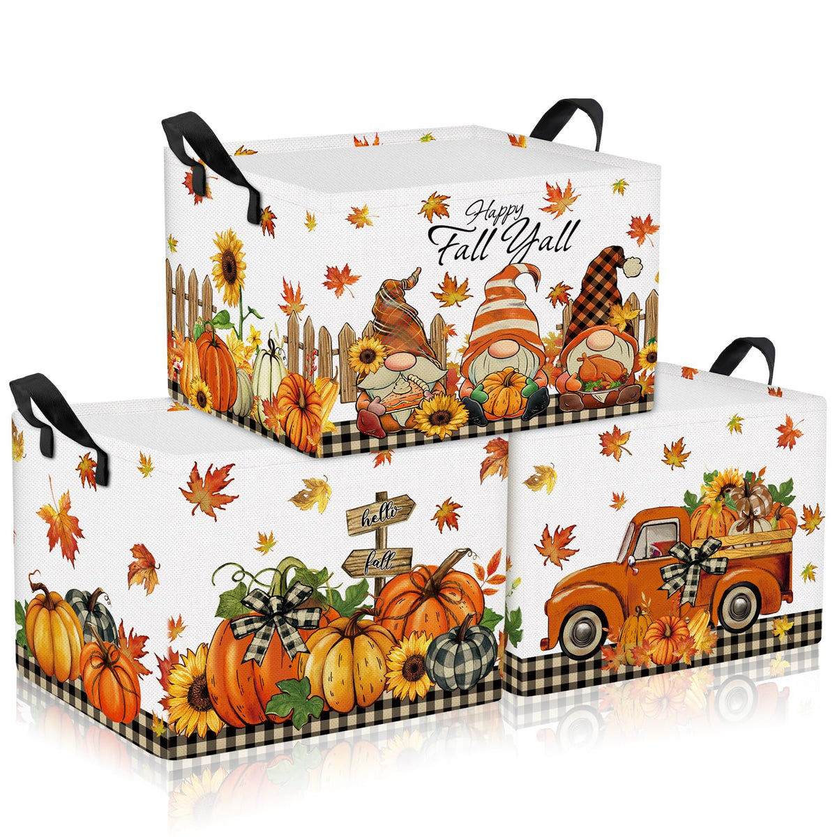 3 Pcs Fall Storage Basket for Gifts, Empty Thanksgiving Baskets, Gnome