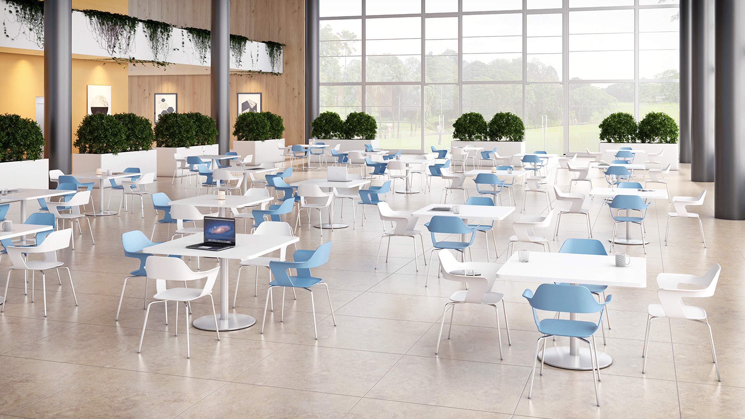 KFI Seating 2500CH Julep Series Stack Chair with Flex Poly Shell, Sky