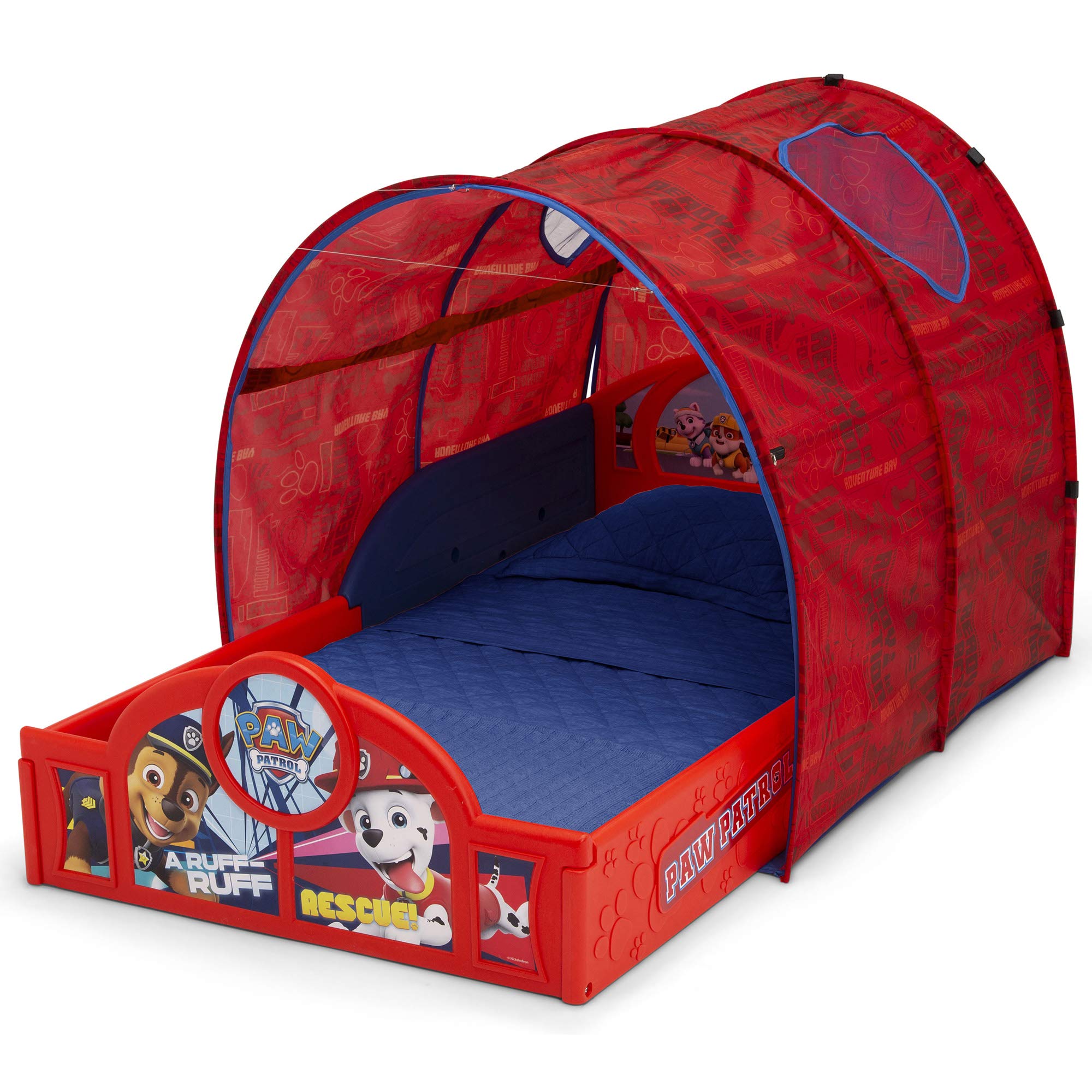 Delta Children Nick Jr. Paw Patrol Sleep And Play Toddler Bed With Tent, Red