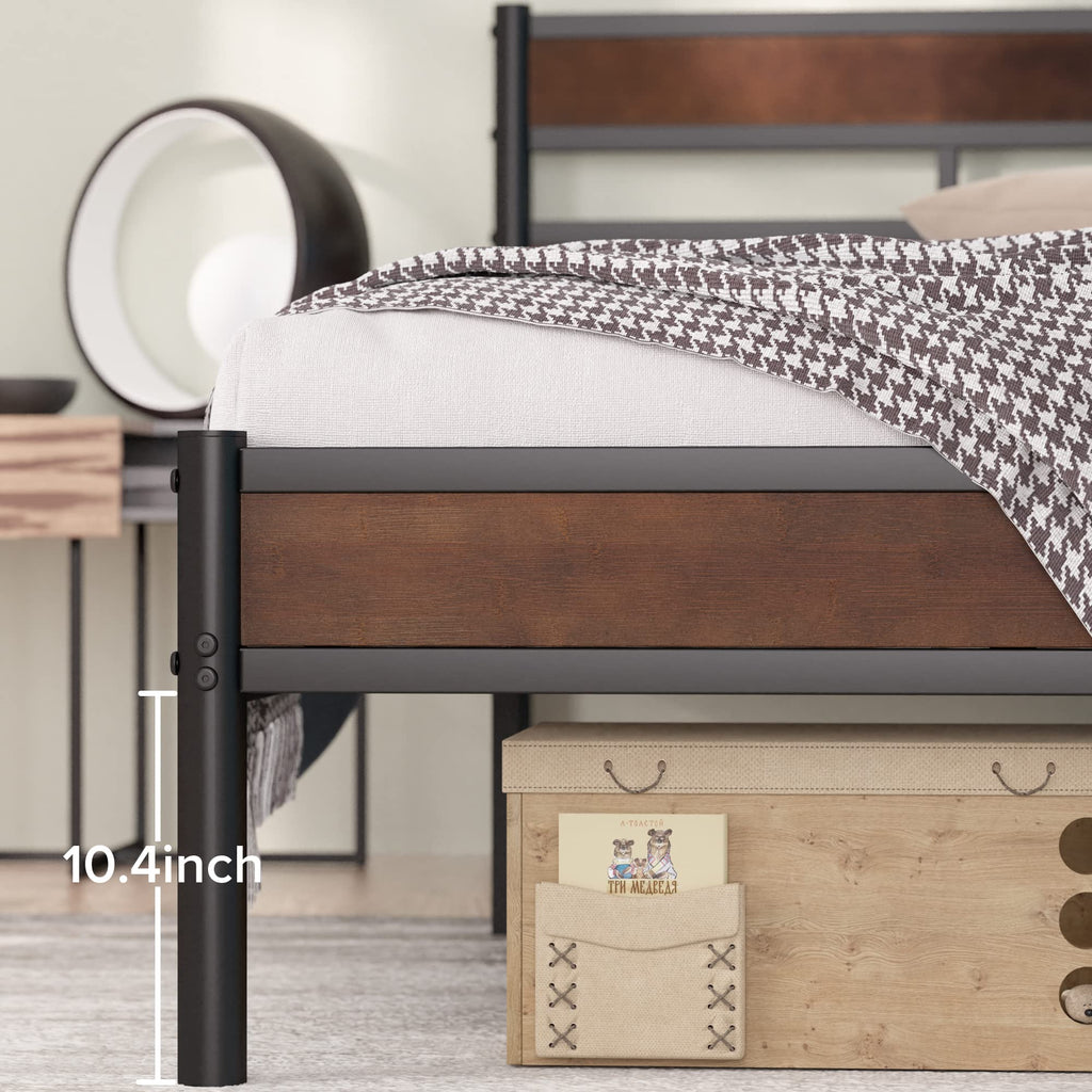 Zinus Roman Bamboo And Metal Platform Bed Frame, No Box Spring Needed, Easy Assembly, King