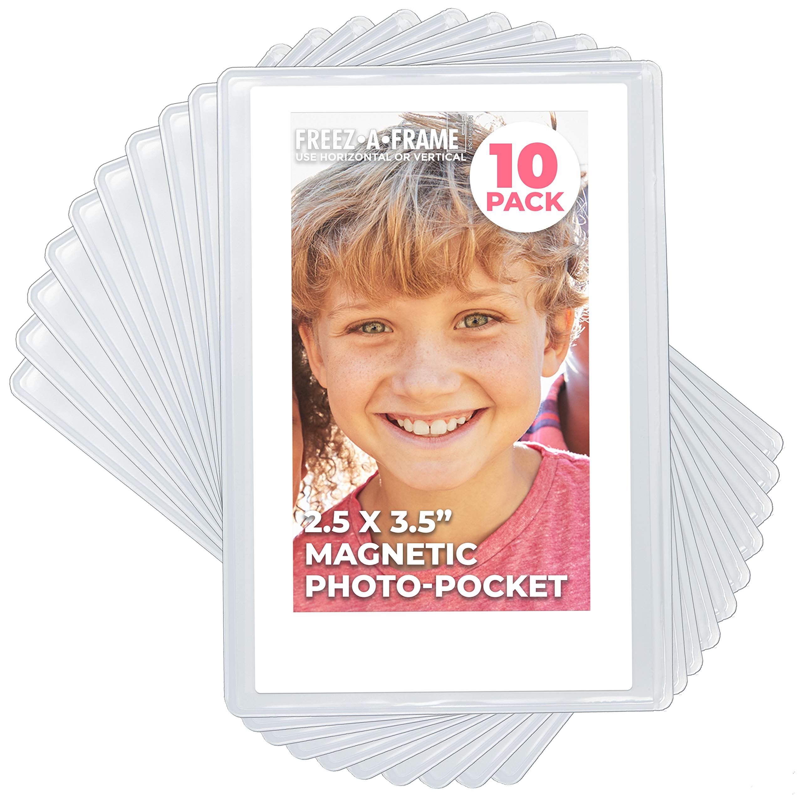 Freez-A-Frame Magnetic Photo Pocket 2.5 x 3 .5 (Wallet Size) 10 Pack