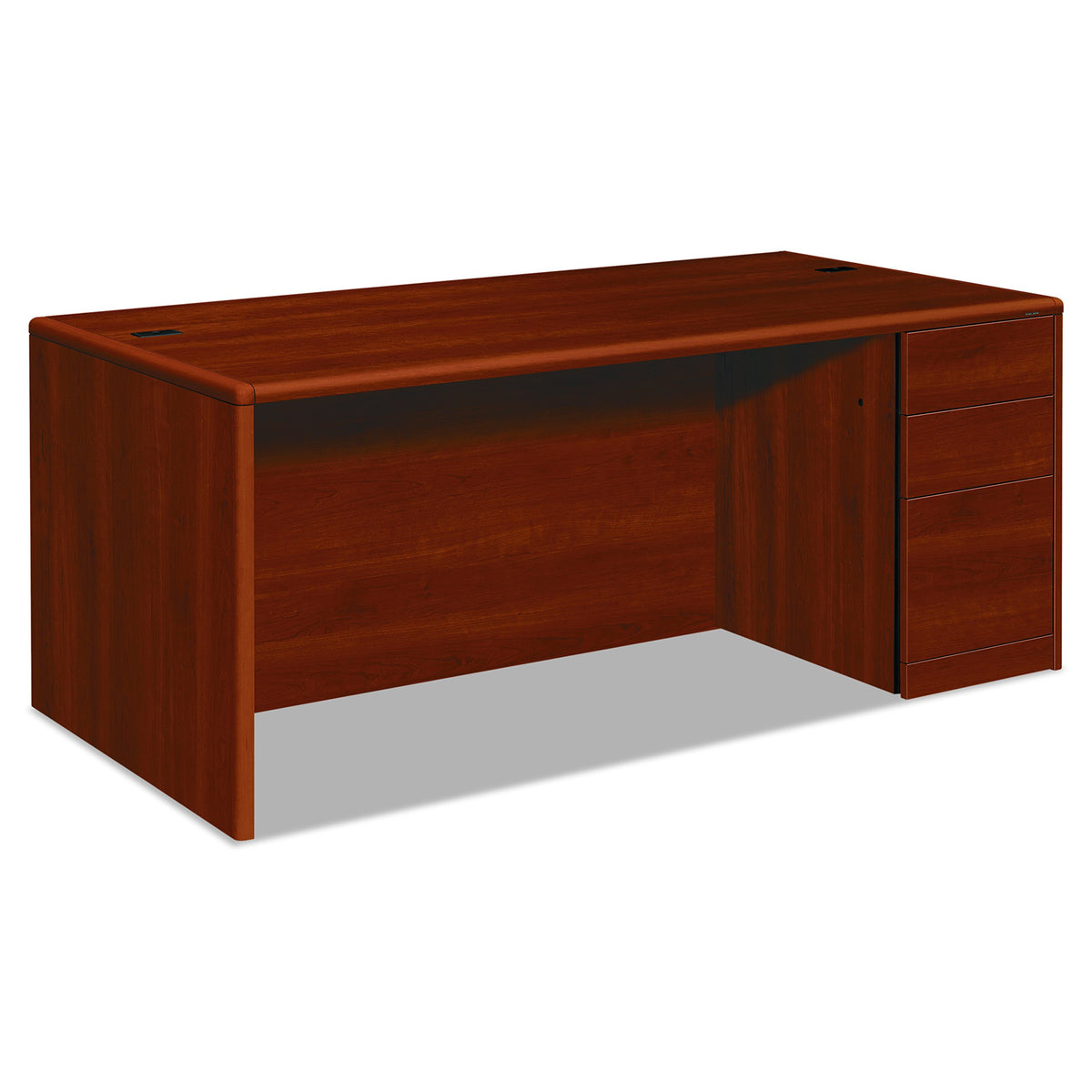 Hon 10787Rco 10700 Single Pedestal Desk, Full Right Pedestal, 72W X 36D X 29 1/2H, Cognac