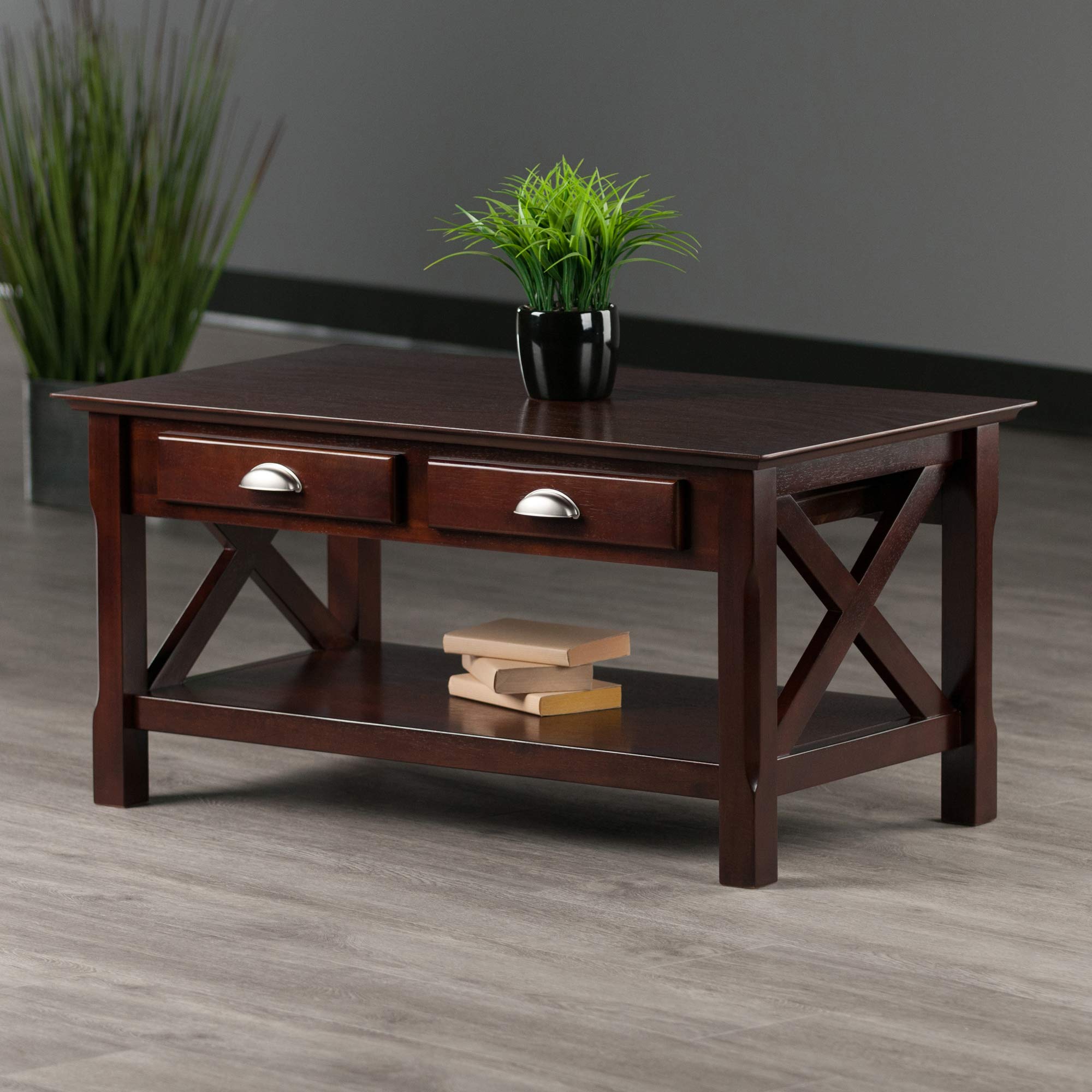 Winsome Xola 18 x 37 x 21-Inch Composite Wood Coffee Table, Cappuccino (40538)
