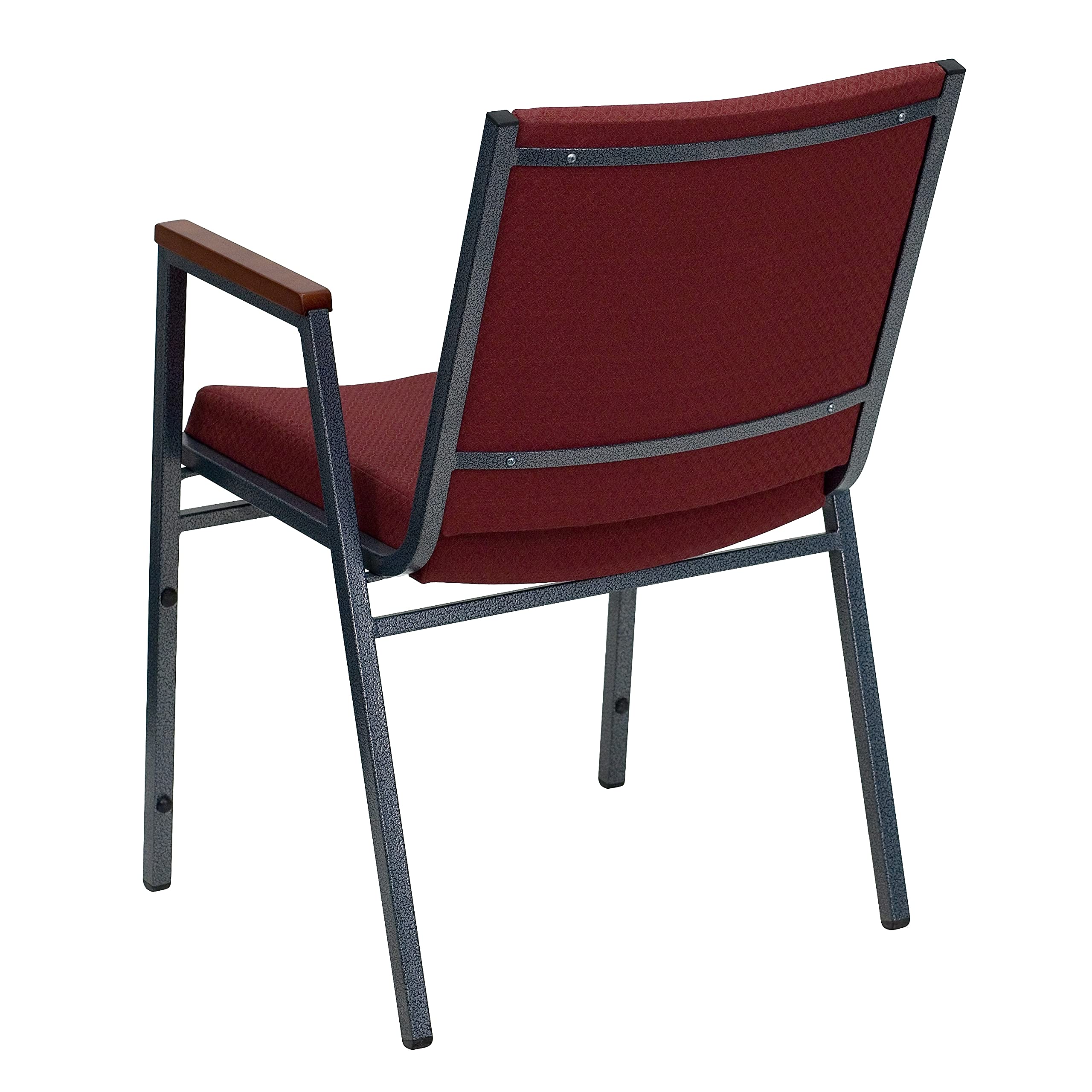 Flash Furniture Hercules Series Heavy Duty, 3'' Thickly Padded, Burgundy Patterned Upholstered Stack Chair With Arms