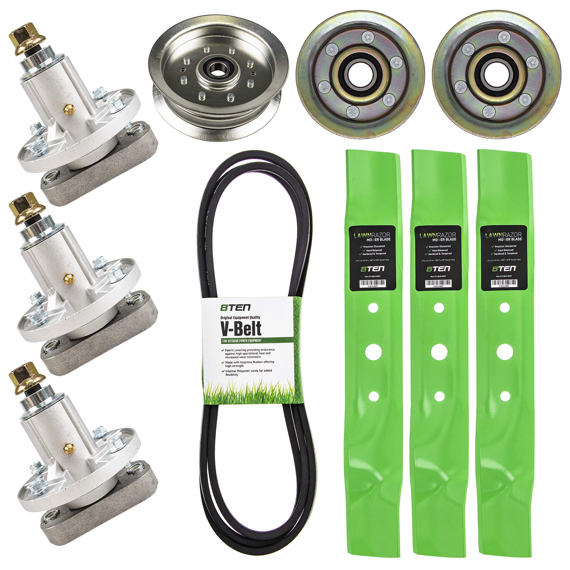 8Ten Deck Rebuild Kit Blade Spindle Idler Screw For John Deere 48 Inch L120 L130 Gx20305 Gx20250