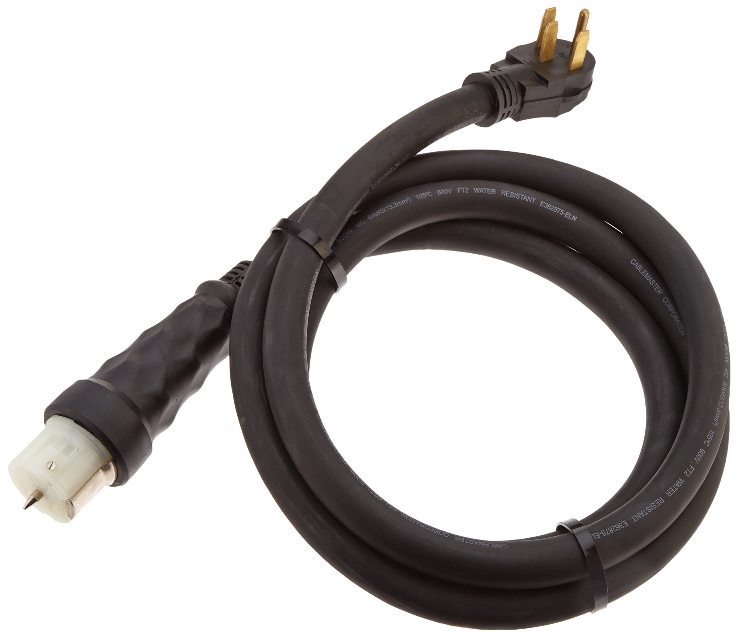 Generac 6330 10-Foot 50-Amp Generator Cord For Safe And Reliable Power Transfer, Made Of Weather Resistant Rubber With Twist-Loc
