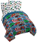 Jay Franco Marvel Avengers Fighting Team 5 Piece Queen Bed Set - Includes Reversible Comforter & Sheet Set Bedding - Super Soft