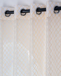 Parda online Sheer Net Eyelet Wave Design Offwhite Door Curtain for Home 7Ft Pack of 2