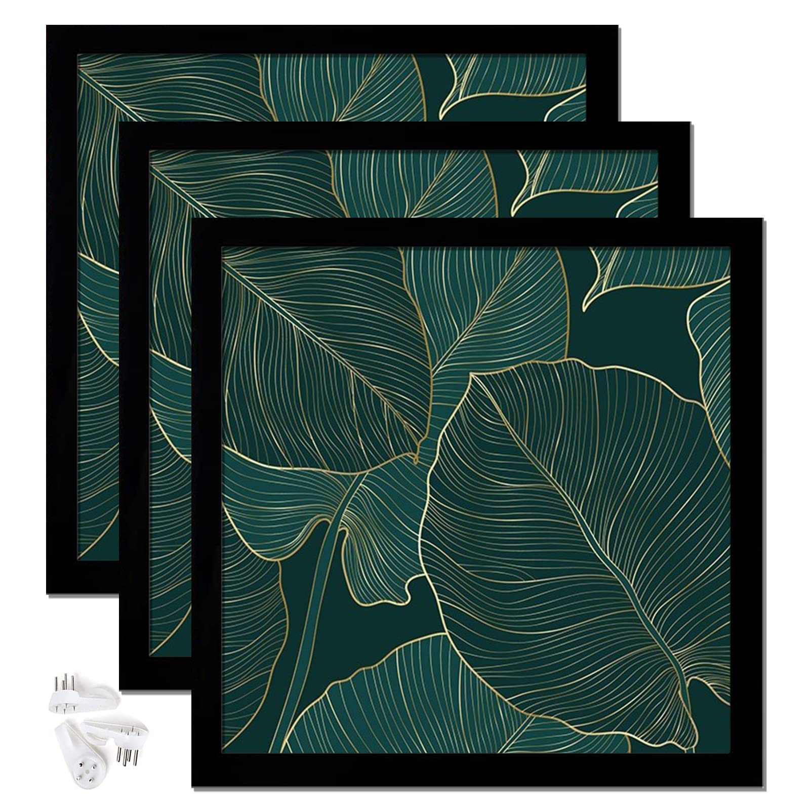 keibiubu Black 24x24 Picture Frame Set of 3, High Transparent Picture Frames for 24 x 24 Square Poster Photo Poster Certificate 