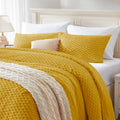 Bedelite Fluffy Queen Comforter Set - Yellow Fleece Soft Comforter For Queen Size Bed, Luxury Warm Bedding Set For Winter, Fuzzy