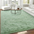 Falark Super Soft Area Rugs For Bedroom Living Room, 4X6 Ft Green Fluffy Rug Carpets For Girls Kids Room, Shaggy Fuzzy Indoor Mo