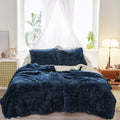 Joyreap 3-Piece Plush Shaggy Comforter Set, Full/Queen Size Luxury Faux Fur Sherpa Reversible Bedding Comforter Set, Ultra Cozy
