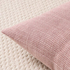 Otostar Linen Throw Pillow Covers Set Of 2 Decorative Square Pillowcases Cushion Covers 18X18 Inch For Home Decor Sofa Bedroom Car 45 X 45 Cm Pink