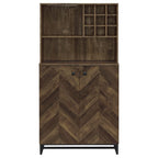 Coaster Home Furnishings Mendoza 2-Door Home Bar Cabinet Wine Storage Rustic Oak
