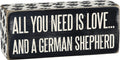 Primitives by Kathy 24978 Paw Print Trimmed Box Sign, 6 x 2.50, German Shepherd