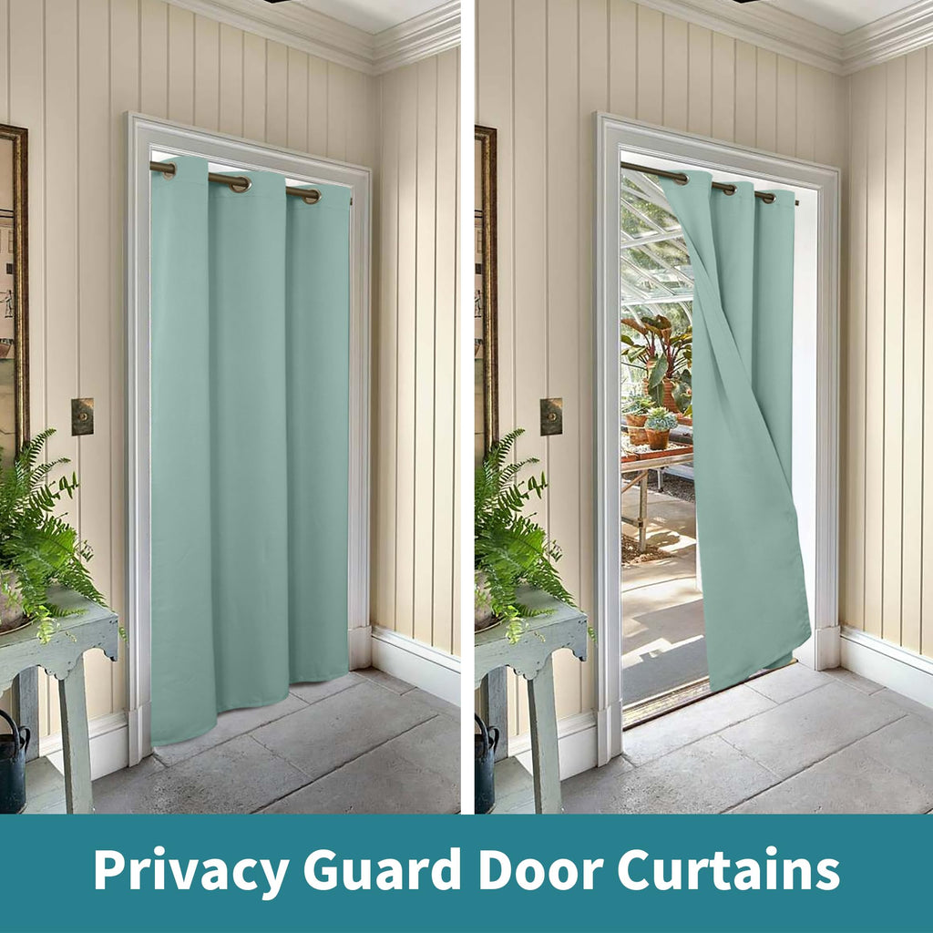 Bgment Frosty Green Door Curtain 80 Inch Length For Doorway, Bedroom Closet Curtain, Privacy Thermal Insulated Blackout Grommet Room Divider For Room Separation, 1 Panel, 42 Inch Wide