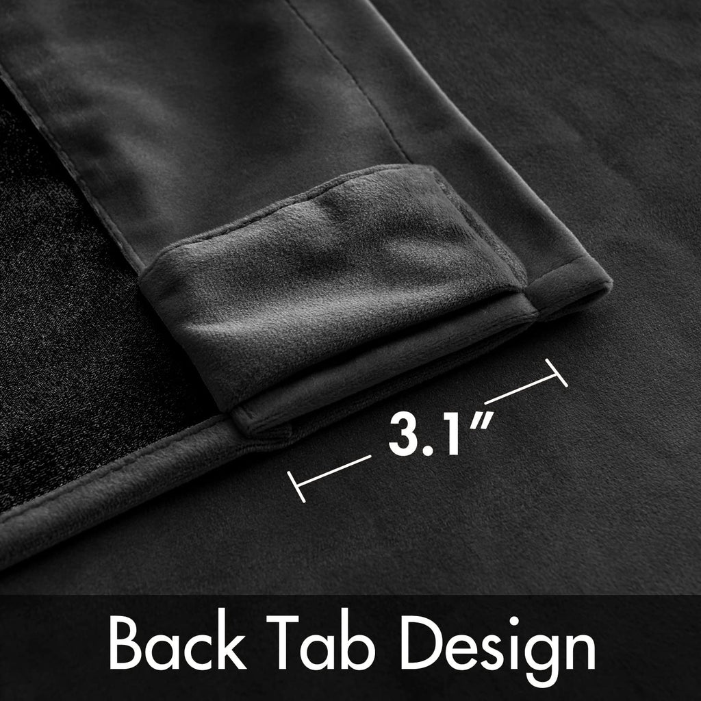 Miulee Black Velvet Curtains 2 Panels Luxury Blackout Curtains For Bedroom Living Room Thermal Insulated Super Soft Window Drapes Rod Pocket & Back Tab, W52 X L72 Inches