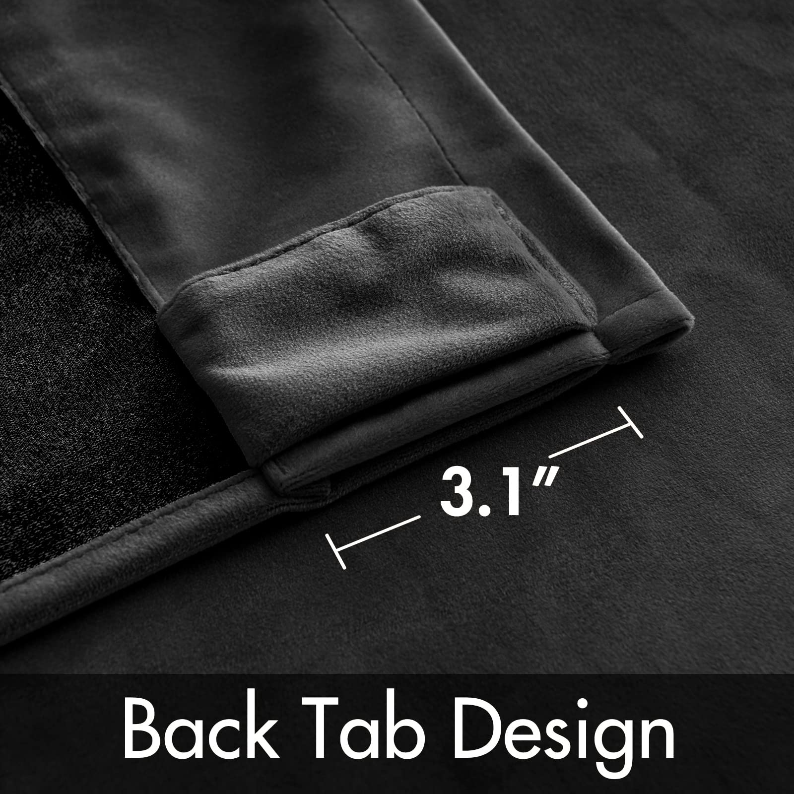 Miulee Black Velvet Curtains 2 Panels Luxury Blackout Curtains For Bedroom Living Room Thermal Insulated Super Soft Window Drapes Rod Pocket & Back Tab, W52 X L72 Inches