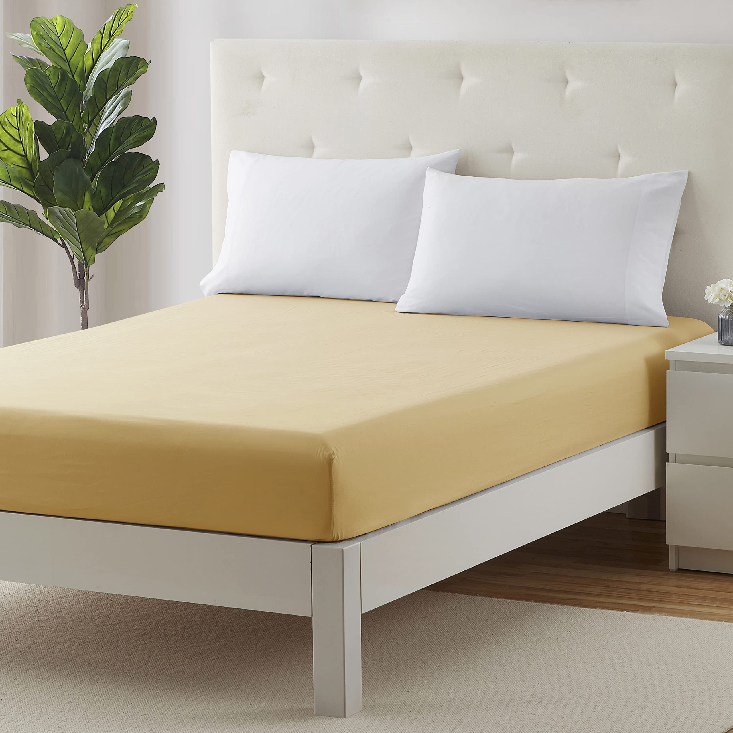 Clara Clark Fitted Sheet King Size, Super Soft King Fitted Sheet Only Fits Up To 16 Inch Mattress - Wrinkle, Fade, Stain Resista
