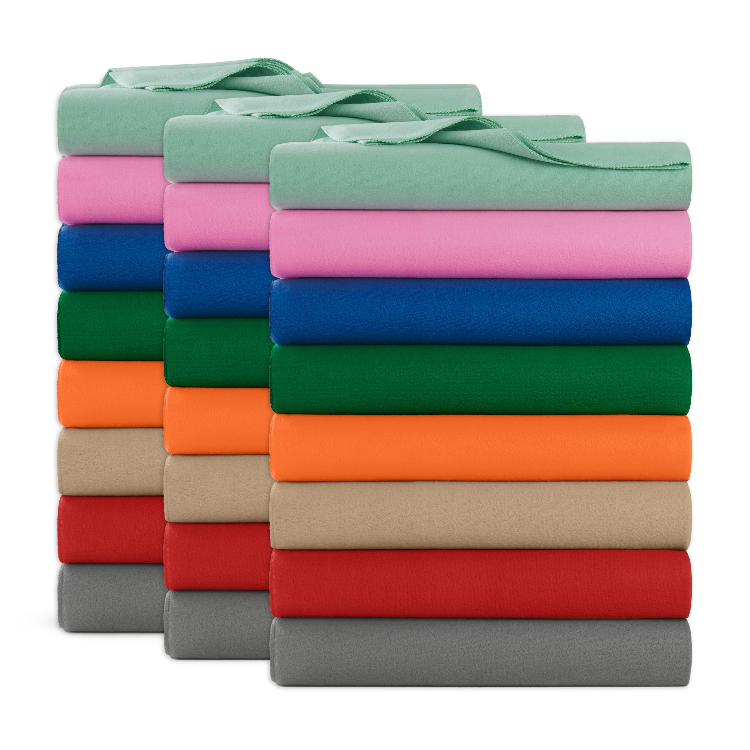 Arkwright Polar Fleece Throw Blankets Bulk - Case Of 24 - Ultra Soft Cozy Blanket For Car, Camping, Couch, Office, Outdoor, Home