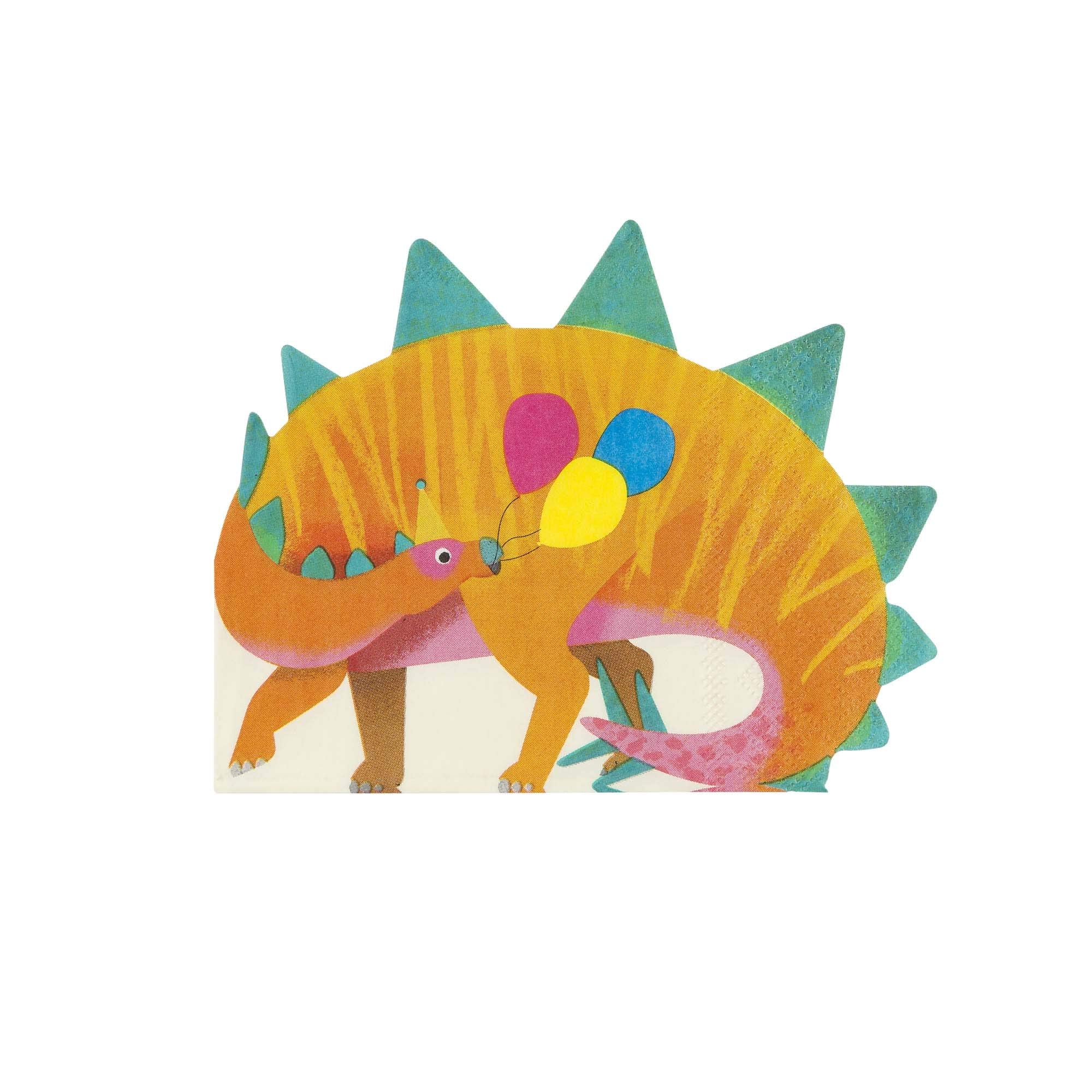 Talking Tables Dinosaur Napkins Birthday Party Table Decorations, Pack of 16, 13 x 10,, Orange