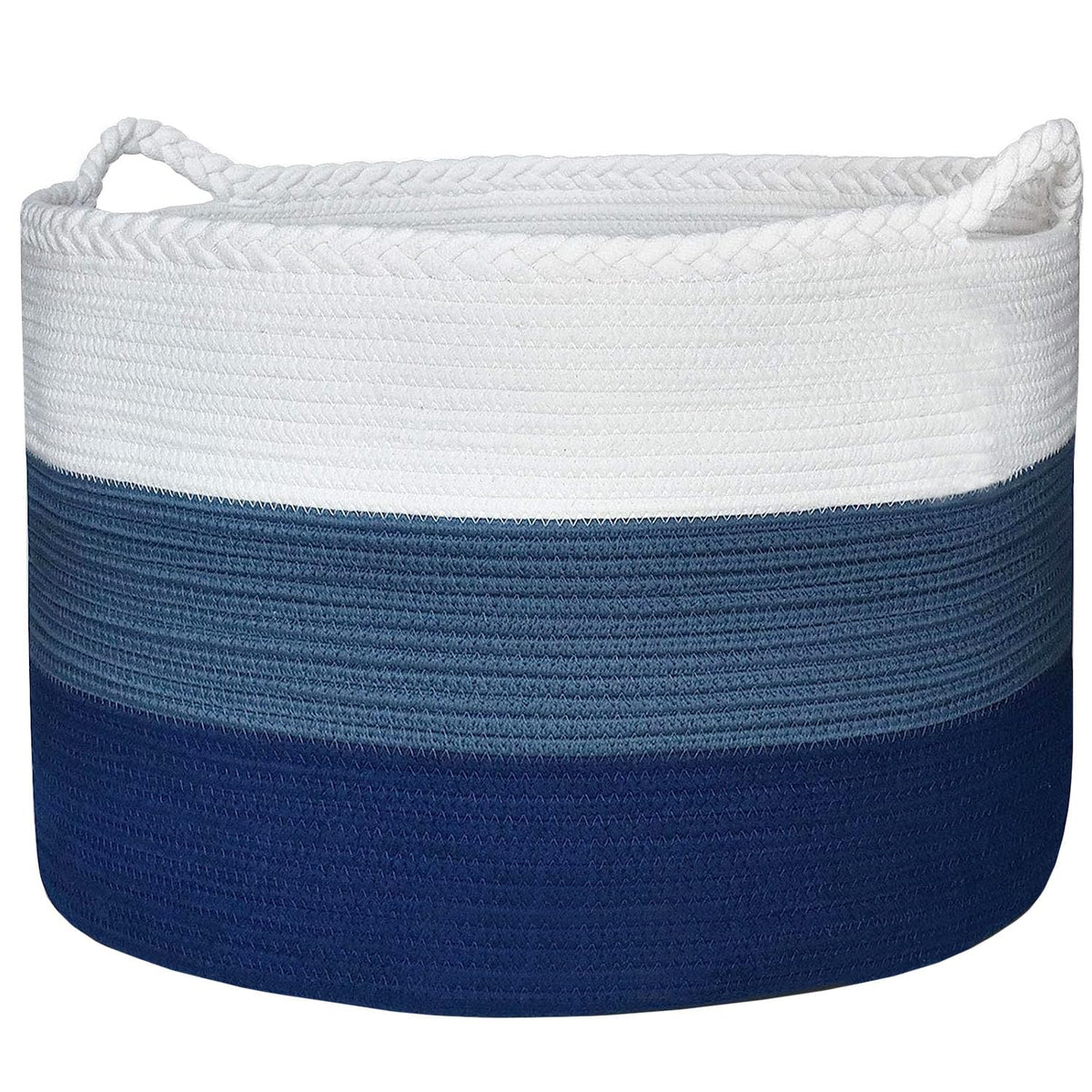 Casaphoria Stuffed Animal Storage, Woven Storage Basket, Laundry Hamper,Laundry Basket, 21.7*21.7*13.8in Clothes Basket, Cotton 