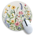 Gctriki Flowers Plants Mouse Pads For Desk,Cute Floral Small Round Mousepad With Stitched Edge Non-Slip Rubber Base,Comfortable