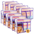 8 Pack 40L Clear Storage Bags with Zipper Large Opening for Loading