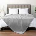 Pavilia Light Grey Fleece Bed Blanket Queen Size, Silver Super Soft Fuzzy Flannel Throw For Couch Sofa, Luxury Plush Microfiber