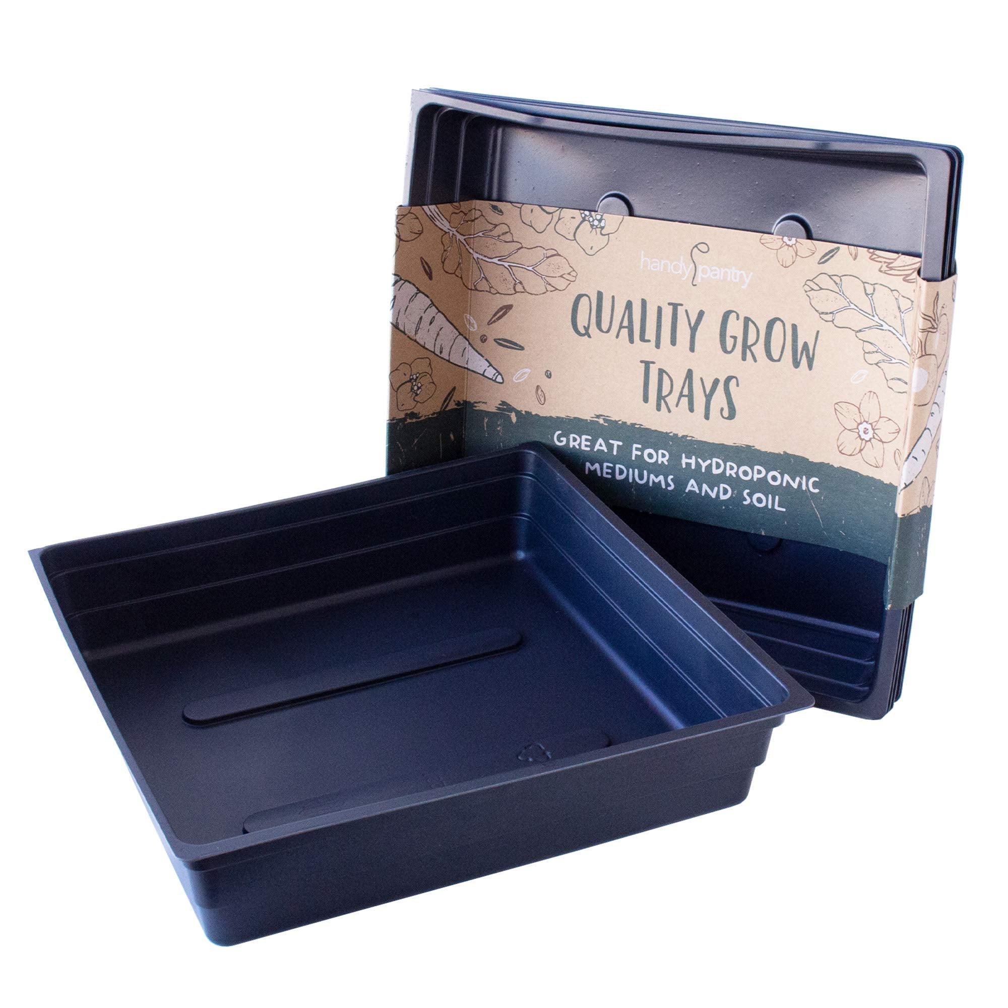 5-Pack 10X10 Garden Growing Trays Without Drain Holes - 10' X 10' Plastic Plant Trays No Holes - Wheatgrass Sprouting Tray, Mi