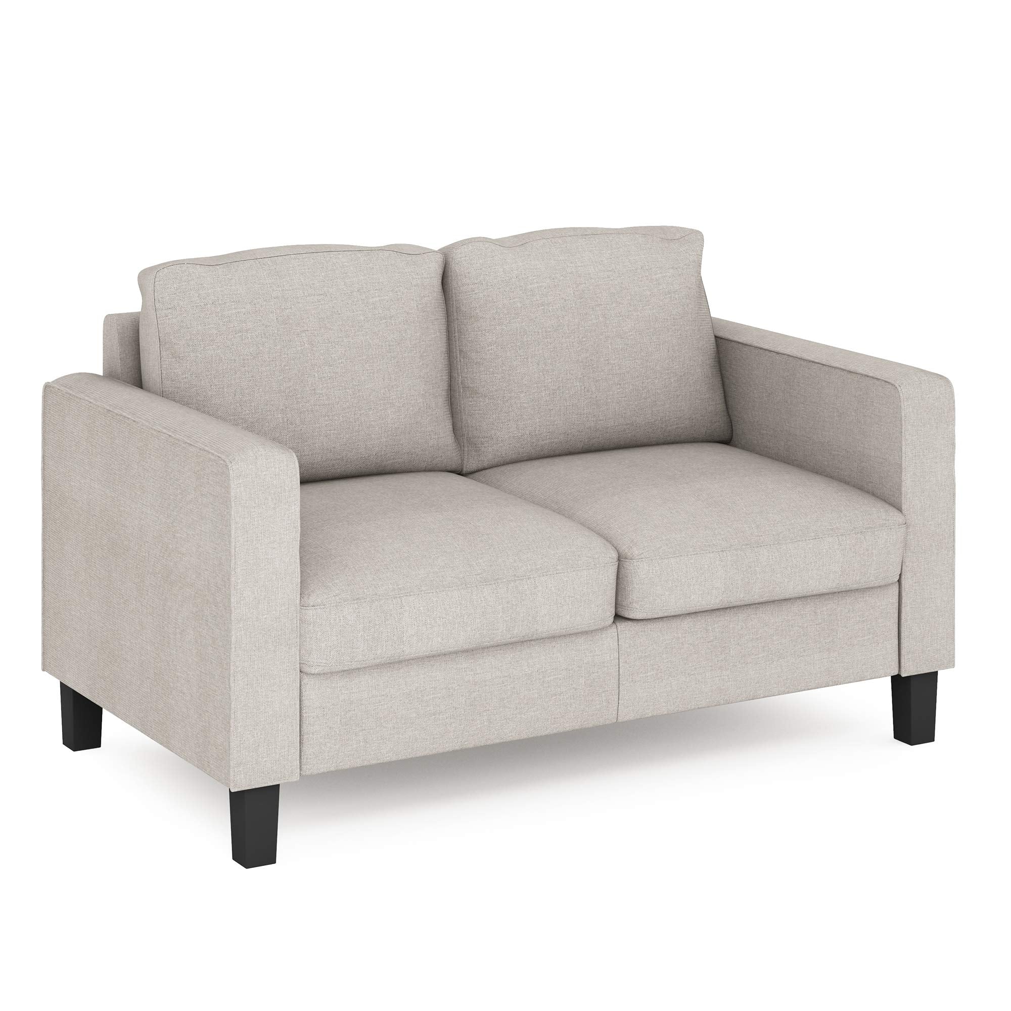 Furinno Bayonne Modern Upholstered Loveseat/Sofa Couch for Living Room, Fog