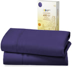 Standard Queen Size Pillowcase Set - 400 Thread Count, 100% Cotton Sateen, Set Of 2 Pillow Covers, Breathable, Cooling, Extra Soft Pillowcases For Kids, Teens, Women & Men - Dark Purple