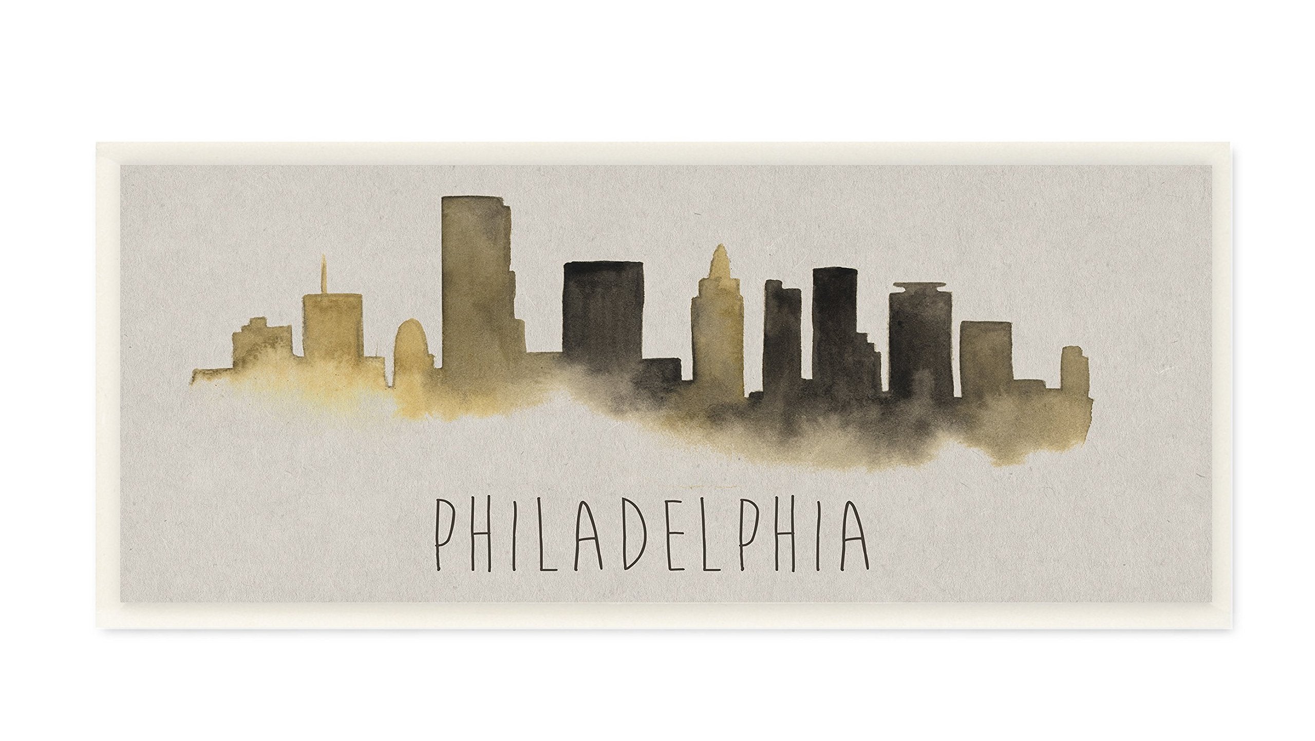 Stupell Industries Philadelphia Skyline Silhouette Wall Plaque Art, 7 x 0.5 x 17, Multi-Color
