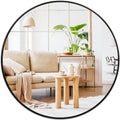 Fabuday Black Round Mirror 30 Inch - Large Circle Mirror for Bathroom, Living Room, Hallway, Entryway, Matte Aluminum Frame Circ