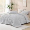 Andency Light Grey King Size Comforter Set, 3 Pieces Boho Bedding Set & Collections, Farmhouse Tufted Fluffy Bedding Comforter Sets For King Bed (1 Comforter 104X90In, 2 Pillowcases)
