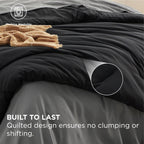 Bedsure Queen Comforter Set - 7 Pieces Black Queen Bedding Set For All Seasons, Boho Contrasting Design Bed In A Bag With Comforter, Sheets, Pillowcases & Shams