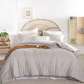 Weigelia Queen Comforter Set Boho Bed Comforter 7Pc Linen Grey Comforter Queen Size Bed In A Bag Soft All Season Microfiber Comf