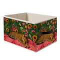 JOQUXI Maximalist Floral Leopard Storage Basket Organizer