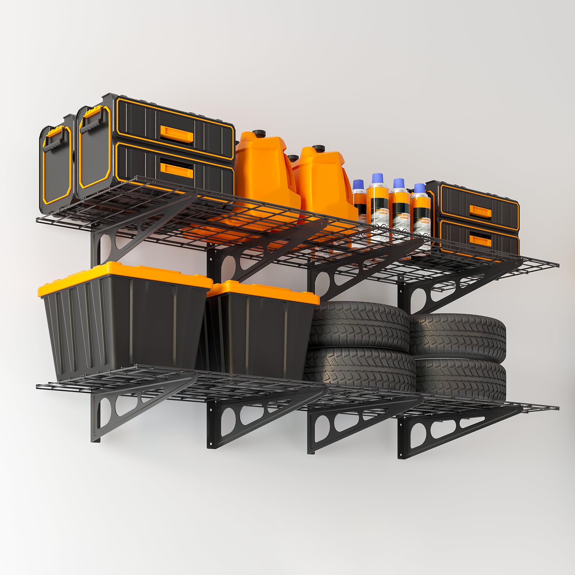 Eshelf 2X6 Ft Garage Shelving, 2-Pack Wall-Mounted Shelves For Garage, Kitchen, Pantry Storage, 800 Lbs Total Load Capacity Garg