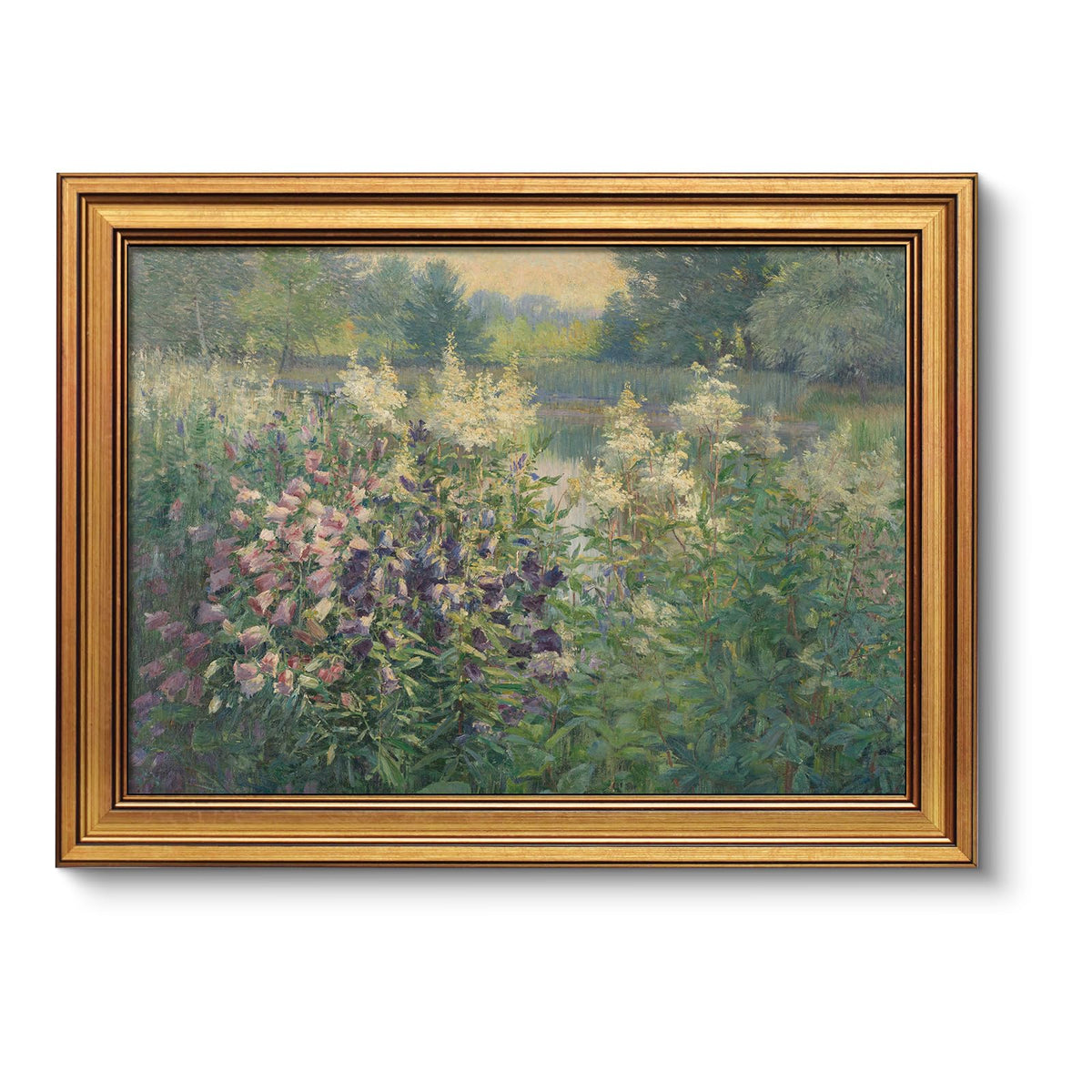 VIYYIEA Vintage Gold Framed Wall Art for Living Room, Landscape Canvas ...