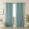 Best Home Fashion Thermal Insulated Blackout Curtains - Back Tab/Rod Pocket - 52' W X 96' L - Turquoise (Set Of 2 Panels)