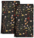 Miss Adola Cute Kitchen Towels Set of 2 - Dish Towels 18 x 26 Inch Microfiber Tea Towel for Home Decorative Black Flower Spring 