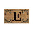 Evergreen Monogram Coir Doormat | Letter E | Front Door Mat For Outdoor Indoor Entrance | 28X16 Inches | Non-Slip Backing Doorwa