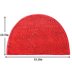 Eanpet Half Round Bath Mat Non-Slip Red Bathroom Rugs Semicircle Chenille Bath Rugs Water Absorbent Floor Mats For Kids Ultra So