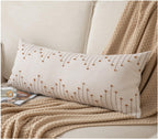 Boho Lumbar Pillow Cover 14X36 Long Pack Of 1 Decorative Pillows Bed, Beige With Brown Body Throw Pillow Covers, For Modern Farm