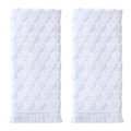 SKL Home Valentines Day Heart Jacquard 100% Cotton 2pc Hand Towel Set, Decorative for Bath/Kitchen/Bar & Gift, White