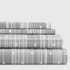 Linen Market 4 Piece King Bedding Sheet Set (Gray Polka) - Sleep Better Than Ever With These Ultra-Soft & Cooling Bed Sheets For