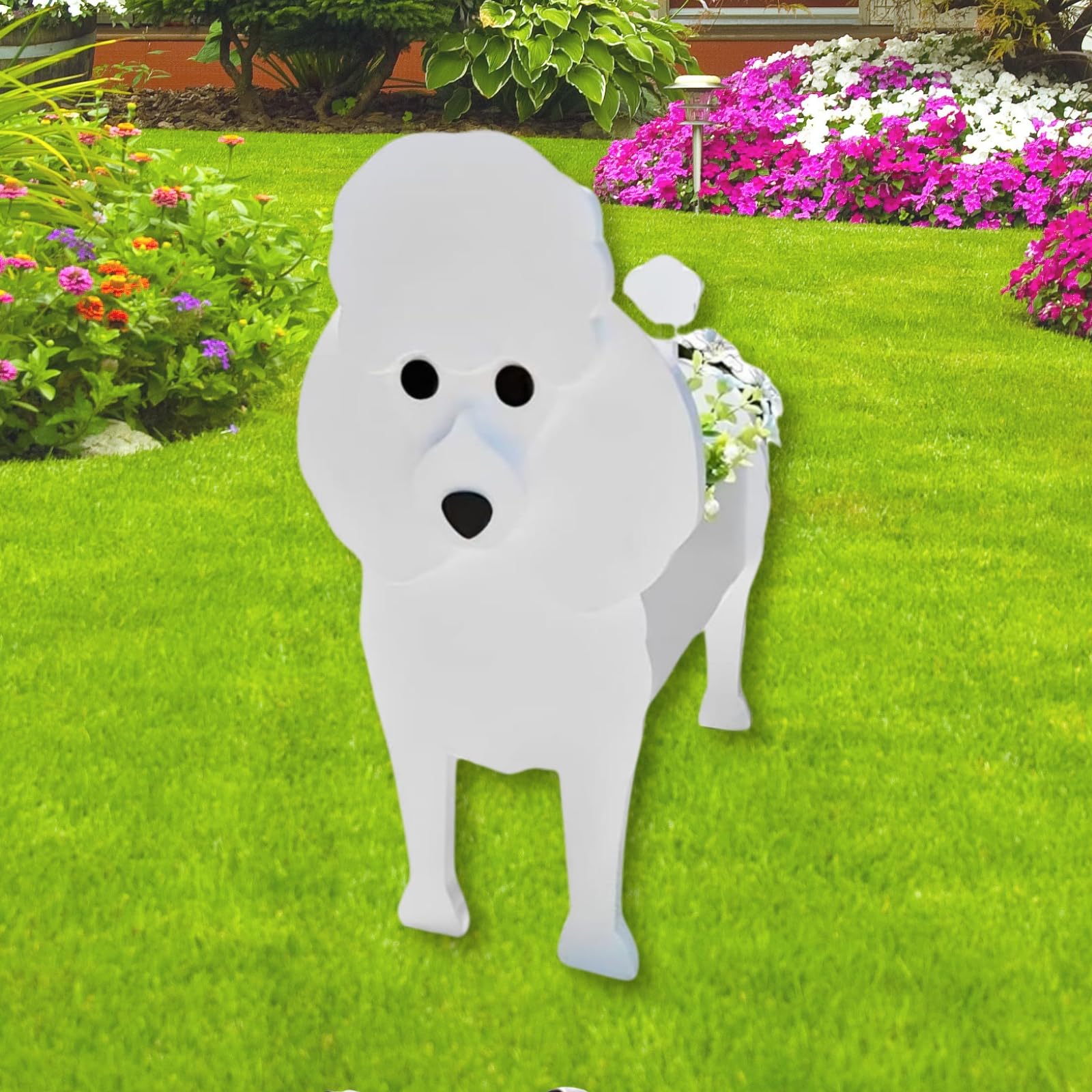 Strolfay Poodle Dog Planter Plant Pots,Cute Dog Flower Planter,Gifts For Pet Lovers,Unique Animal Plant Pots,Office,Indoor Outdo