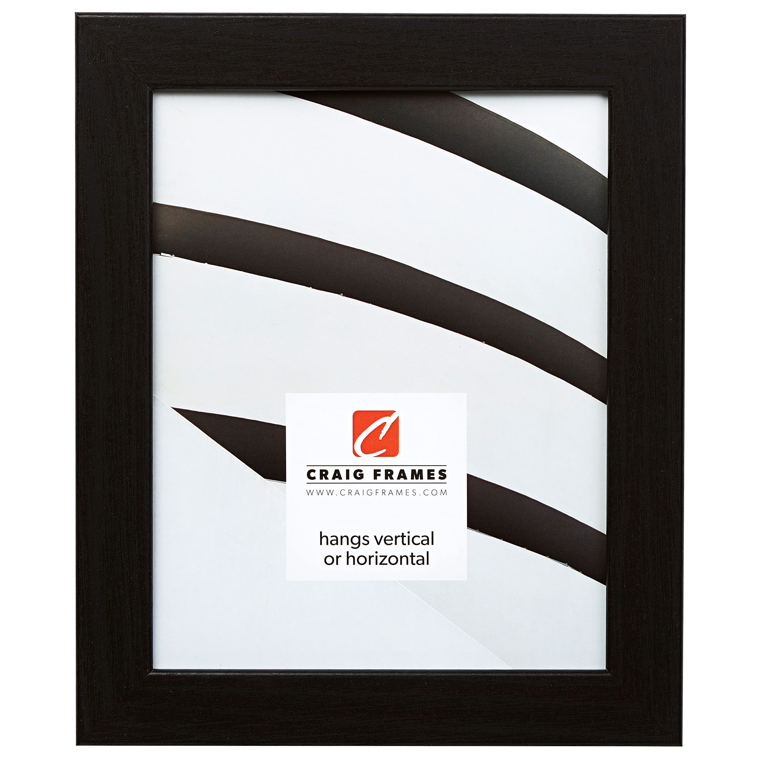 Craig Frames Bauhaus 125, 13x19 Picture Frame, Black Oak